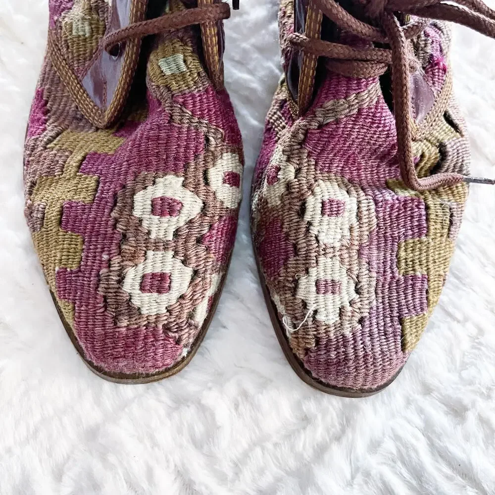 The Nomadic Collection Tapestry Kilm Lace Up Chukka Ankle Bootie
